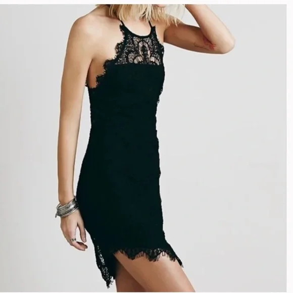 LIKE NEW-Intimately Free People She Got It Crochet Black Lace Dress LIKE NEW-Intimately Free People She Got It Crochet Black Lace Dress